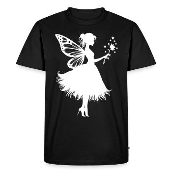 Magical fairy with flower - Men's Premium Organic T-Shirt - black - Front - Nico (187cm)
