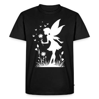 Magical fairy with flowers and butterflies - Men's Premium Organic T-Shirt - black - Front - Nico (187cm)