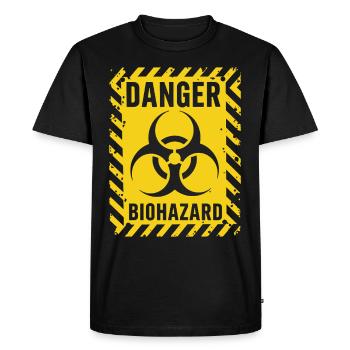 Danger Biohazard Grunge Zombies Apocalypse - Men's Premium Organic T-Shirt - black - Front - Nico (187cm)