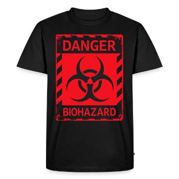 Danger Biohazard Grunge Zombies Apocalypse - Men's Premium Organic T-Shirt - black - Front - Nico (187cm)