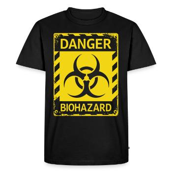 Danger Biohazard Grunge Zombies Apocalypse - Men's Premium Organic T-Shirt - black - Front - Nico (187cm)