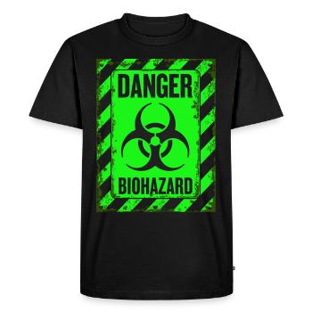 Danger Biohazard Grunge Zombies Apocalypse - Men's Premium Organic T-Shirt - black - Front - Nico (187cm)