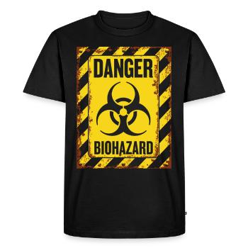 Danger Biohazard Grunge Zombies Apocalypse - Men's Premium Organic T-Shirt - black - Front - Nico (187cm)