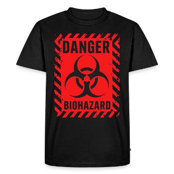 Danger Biohazard Grunge Zombies Apocalypse - Men's Premium Organic T-Shirt - black - Front - Nico (187cm)