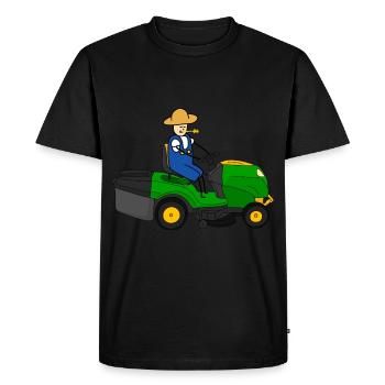 Lawn mower tractor driving - Men's Premium Organic T-Shirt - black - Front - Nico (187cm)