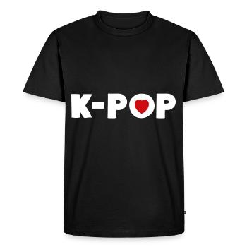 K-Pop Korean Pop Music Lover - Men's Premium Organic T-Shirt - black - Front - Nico (187cm)