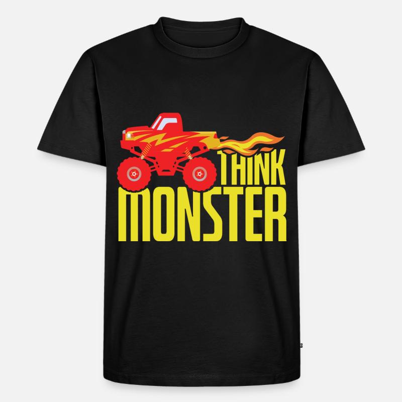 Think Monster - Männer Premium Bio T-Shirt - Schwarz