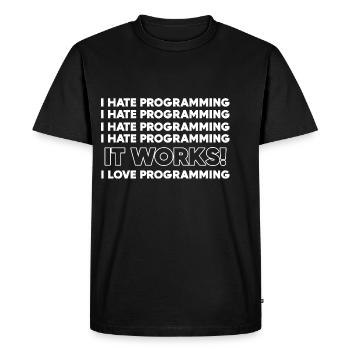 I hate programming programmer gift - Men's Premium Organic T-Shirt - black - Front - Nico (187cm)