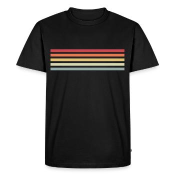 Design à rayures classique avec des couleurs vintage - T-shirt Premium bio Homme - noir - Devant - Nico (187cm)