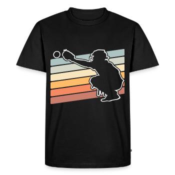 Base-ball - T-shirt Premium bio Homme - noir - Devant - Nico (187cm)