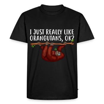 Orangutan Animal Lover Orangutans - Men's Premium Organic T-Shirt - black - Front - Nico (187cm)