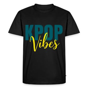 K-Pop Vibes Lettering - Men's Premium Organic T-Shirt - black - Front - Nico (187cm)