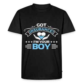 Insurance Salesman Insurance Agent - Men's Premium Organic T-Shirt - black - Front - Nico (187cm)