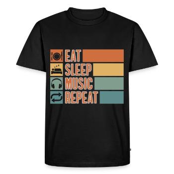 Dj Casque Chansons - T-shirt Premium bio Homme - noir - Devant - Nico (187cm)