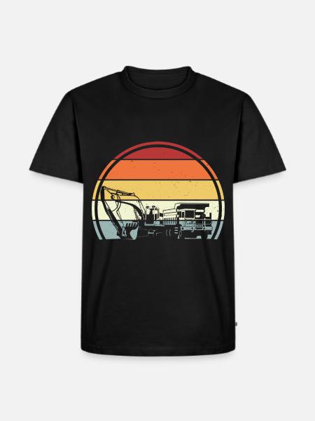 Excavator construction site - Men's Premium Organic T-Shirt - black