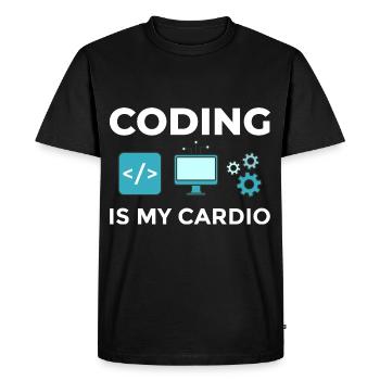 Développeur de logiciels de développement de logiciels - T-shirt Premium bio Homme - noir - Devant - Nico (187cm)