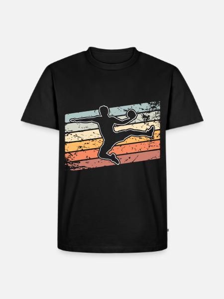 Handball Handballer - Männer Premium Bio T-Shirt - Schwarz