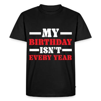 Joyeux anniversaire Année bissextile 29 février Jour bissextile - T-shirt Premium bio Homme - noir - Devant - Nico (187cm)