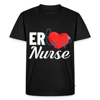 Infirmière d’urgence Premiers soins - T-shirt Premium bio Homme - noir - Devant - Nico (187cm)