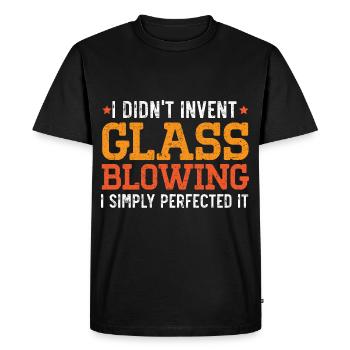 Maître de l’art du soufflage de verre souffleurs de verre - T-shirt Premium bio Homme - noir - Devant - Nico (187cm)