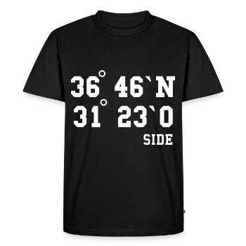 Side Coordinates Turkey Holiday Idea - Men's Premium Organic T-Shirt - black - Front - Nico (187cm)