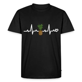 Design élégant d’ananas - Plage de soleil d’été - T-shirt Premium bio Homme - noir - Devant - Nico (187cm)