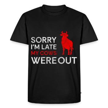 Ferme de vaches Sweet Farmer - T-shirt Premium bio Homme - noir - Devant - Nico (187cm)
