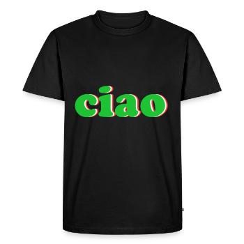 ciao italia - Men's Premium Organic T-Shirt - black - Front - Nico (187cm)