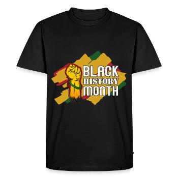 Black History Month Black History - Men's Premium Organic T-Shirt - black - Front - Nico (187cm)