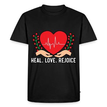 Guérir l’amour Réjouissez-vous Soins infirmiers Malades médicaux - T-shirt Premium bio Homme - noir - Devant - Nico (187cm)