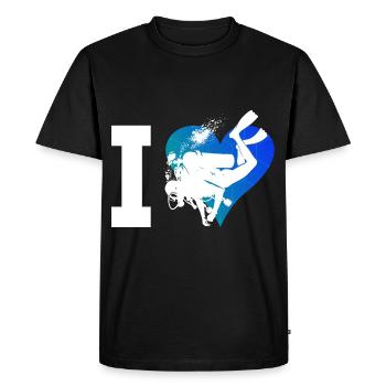 Plongeur Tauchen Plongée sous-marine Tauchen Plongée sous-marine Taucher - T-shirt Premium bio Homme - noir - Devant - Nico (187cm)