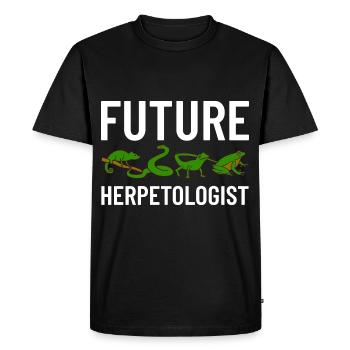 Herpétologie Reptiles Herpétologiste Lézards - T-shirt Premium bio Homme - noir - Devant - Nico (187cm)