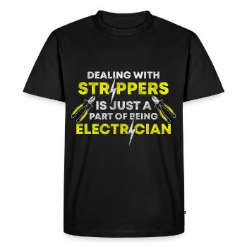 Electrics Electronics Electrical - Men's Premium Organic T-Shirt - black - Front - Nico (187cm)