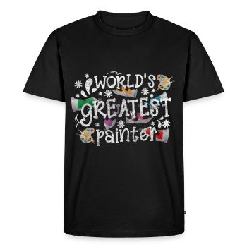 Artiste Peinture Pinceau Artisanat - T-shirt Premium bio Homme - noir - Devant - Nico (187cm)