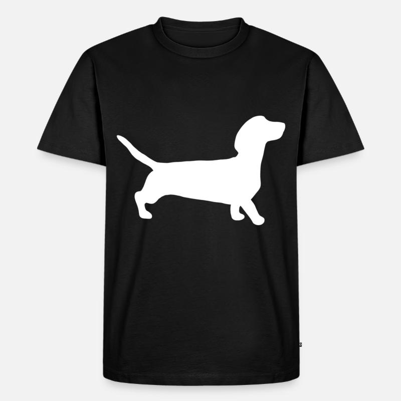 Dackel Silhouette - Männer Premium Bio T-Shirt - Schwarz