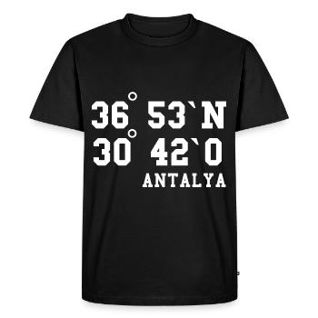 Antalya coordonne l’idée de vacances en Turquie - T-shirt Premium bio Homme - noir - Devant - Nico (187cm)