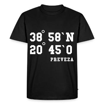 Preveza coordonne l’idée de vacances en Grèce - T-shirt Premium bio Homme - noir - Devant - Nico (187cm)