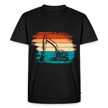 Excavatrice - T-shirt Premium bio Homme - noir - Devant - Nico (187cm)