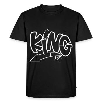 King - Men's Premium Organic T-Shirt - black - Front - Nico (187cm)