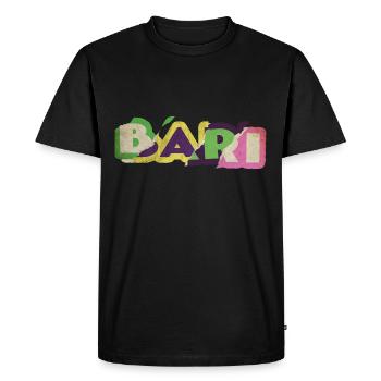 Bari Italy City Font Punk Retro Holiday - Men's Premium Organic T-Shirt - black - Front - Nico (187cm)