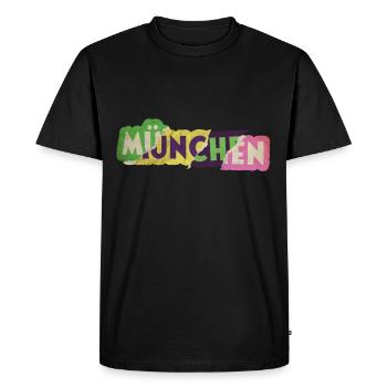Munich Allemagne City Font Punk Rétro - T-shirt Premium bio Homme - noir - Devant - Nico (187cm)