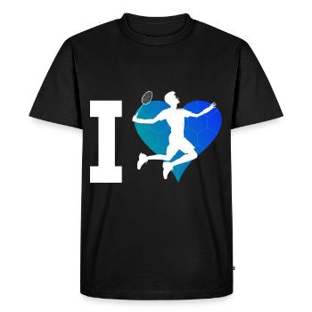 Joueurs de badminton Hommes Femmes Badminton Squash - T-shirt Premium bio Homme - noir - Devant - Nico (187cm)