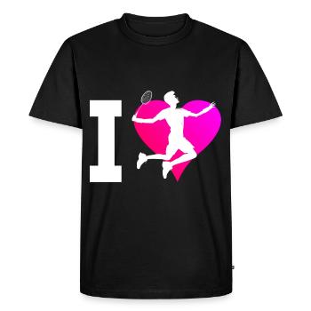 Women's Badminton Men's Badminton Squash Badmintons - Men's Premium Organic T-Shirt - black - Front - Nico (187cm)