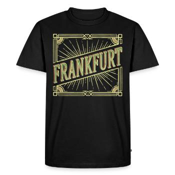 Frankfurt Germany City Font Vintage Retro - Men's Premium Organic T-Shirt - black - Front - Nico (187cm)