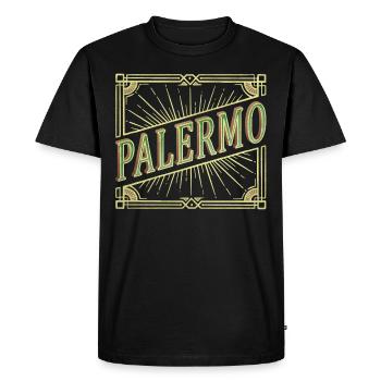 Palerme Italie City Font Vintage Rétro Antique - T-shirt Premium bio Homme - noir - Devant - Nico (187cm)