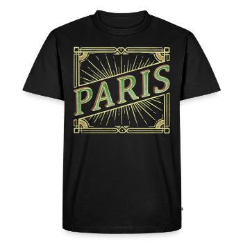 Paris France City Font Vintage Retro - Men's Premium Organic T-Shirt - black - Front - Nico (187cm)