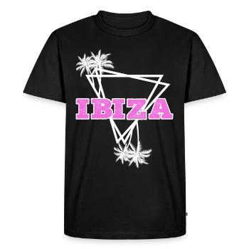 Ibiza Été Sun Beach Sea Palms Vacances - T-shirt Premium bio Homme - noir - Devant - Nico (187cm)