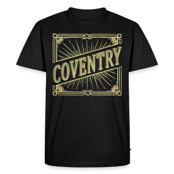 Coventry Angleterre UK City Font Vintage Rétro - T-shirt Premium bio Homme - noir - Devant - Nico (187cm)