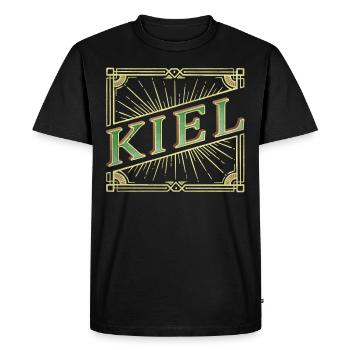 Kiel Allemagne City Police Vintage Rétro - T-shirt Premium bio Homme - noir - Devant - Nico (187cm)
