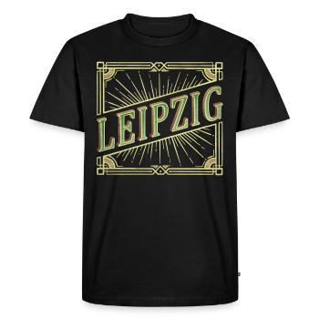 Leipzig Allemagne City Font Vintage Retro - T-shirt Premium bio Homme - noir - Devant - Nico (187cm)